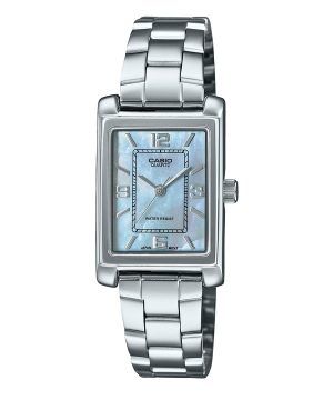 Reloj Casio Standard analógico de acero inoxidable con esfera de nácar y cuarzo LTP-1234DS-2A para mujer