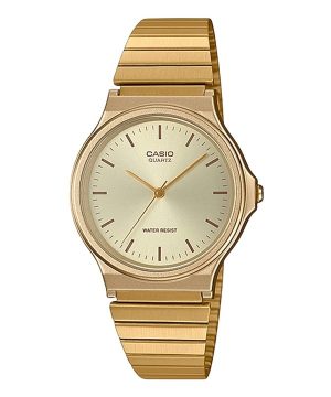 Reloj Casio analógico de cuarzo con esfera color champán y acero inoxidable en tono dorado MQ-24G-9E para hombre