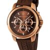 Maserati Successo Lifestyle Chronograph Rubber Strap Brown Dial Quartz R8871621039 Mens Watch