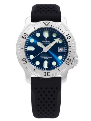 Ratio FreeDiver Professional Zafiro Azul Sunray Dial Cuarzo RTF023 200M Reloj para hombre