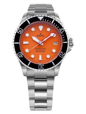 Reloj Ratio FreeDiver Zafiro Acero inoxidable Esfera naranja Automí¡tico RTF045 200M para hombre