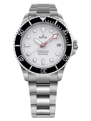 Reloj Ratio FreeDiver Zafiro Acero inoxidable Esfera blanca Automí¡tico RTF047 200M para hombre