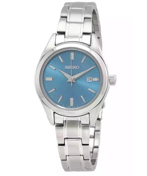 Seiko Classic Stainless Steel Blue Dial Quartz SUR531P1 100M Womens Watch