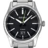 Reloj Seiko analógico de acero inoxidable con esfera negra y cuarzo SUR535P1 100M para hombre