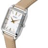 Reloj analógico de cuarzo con correa de piel y esfera beige de Seiko SWR089P1 para mujer