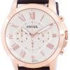 Refurbished Fossil Grant Chronograph Brown Leather Quartz FS4991IE Mens Watch