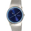 Refurbished Skagen Sol Stainless Steel Mesh Ocean Blue Dial Solar Powered SKW3024 Womens Watch