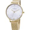 Refurbished Skagen Anita Gold Tone Mesh Bracelet CrystTodosized SKW2150 Womens Watch