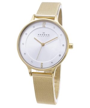 Refurbished Skagen Anita Gold Tone Mesh Bracelet CrystTodosized SKW2150 Womens Watch