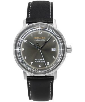 Refurbished Iron Annie 100 Jahre Bauhaus Leather Strap Black Dial Automatic 50562 Mens Watch