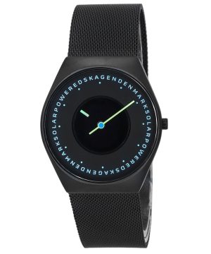 Refurbished Skagen Grenen Solar Halo Midnight Stainless Steel Mesh Black Dial SKW6874 Mens Watch