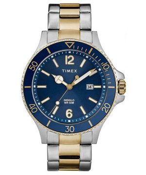 Refurbished Timex Harborside Blue Dial Two Tone Stainless Steel Quartz TWG019600 Mens Watch