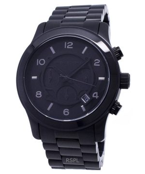 Reloj Michael Kors Runway MK8157 100M para hombre, cronógrafo de acero inoxidable, esfera negra, cuarzo, reacondicionado