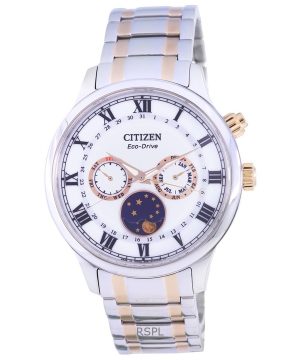 Reloj Citizen Moon Phase de dos tonos, esfera plateada, acero inoxidable, Eco-Drive AP1054-80A, para hombre, reacondicionado