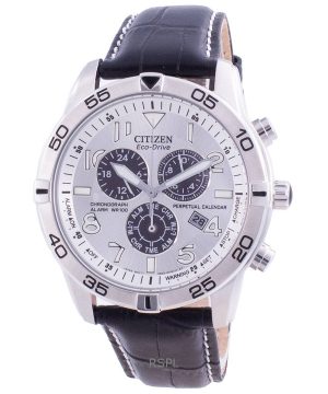 Reloj Citizen Eco-Drive BL5470-14A con calendario perpetuo, cronógrafo, esfera plateada, 100 m, para hombre, reacondicionado