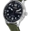 Reloj Citizen Urban Eco-Drive con correa de nailon verde y esfera negra BM8590-10E 100M para hombre reacondicionado