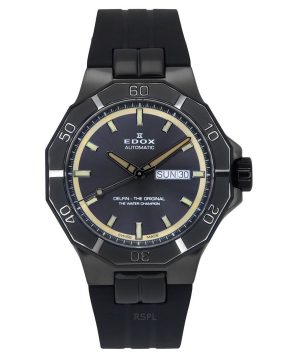 Reloj de buceo automático Edox Delfin The Original con correa de caucho y esfera gris 88008 37GNCA GBEI 200M para hombre