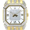 Reloj de cuarzo Bulova Octava Crystal Accents en acero inoxidable dorado con esfera plateada 98A295 para hombre