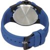 Bulova Maquina Cronógrafo Esfera negra Correa azul Cuarzo 98B380 100M Reloj para hombre