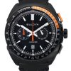 Reloj cronógrafo Bulova Racer con correa de cuero y esfera negra de cuarzo 98B428 100M para hombre