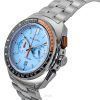 Reloj cronógrafo Bulova Racer de acero inoxidable con esfera azul y cuarzo 98B432 100M para hombre