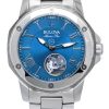 Reloj automático Bulova Marine Star de acero inoxidable con esfera azul y corazón abierto 98L317 100M para mujer