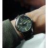 Reloj automático para hombre AVI-8 Spitfire Smith con correa de cuero y esfera verde AV-4090-03