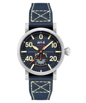 Reloj para hombre AVI-8 Dambuster Chadwick Meca-Quartz con correa de piel azul cobalto y esfera azul AV-4113-01