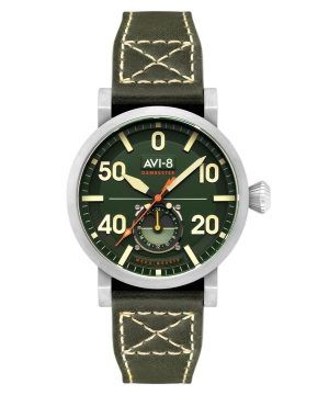 Reloj para hombre AVI-8 Dambuster Chadwick Meca-Quartz con correa de piel verde bosque y esfera verde AV-4113-02