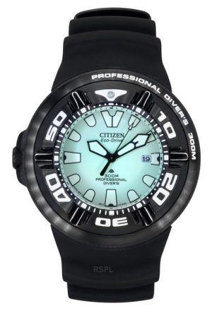 Reloj Citizen Promaster Eco-Drive Diver&#39,s BJ8055-04X con correa de PU y esfera verde para hombre, 300 m