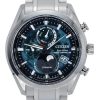 Reloj Citizen Eco-Drive BY1010-81X con esfera verde, fase lunar, radiocontrolado, 100 m, para hombre