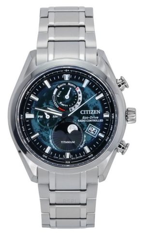 Reloj Citizen Eco-Drive BY1010-81X con esfera verde, fase lunar, radiocontrolado, 100 m, para hombre