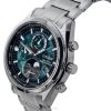 Reloj Citizen Eco-Drive BY1010-81X con esfera verde, fase lunar, radiocontrolado, 100 m, para hombre