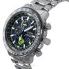 Reloj de piloto Citizen Promaster Geo Trekker Eco-Drive BY3006-53E de acero inoxidable con esfera negra y correa de piel de bece