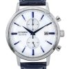 Reloj Citizen Eco-Drive Cronógrafo con correa de piel y esfera blanca CA7069-16A para hombre