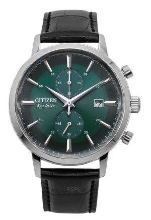 Reloj Citizen Eco-Drive Cronógrafo Correa de piel Esfera verde CA7069-24X para hombre