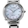 Reloj Citizen L Arcly Eco-Drive EM1090-60D para mujer, de acero inoxidable, con esfera de nácar y detalles de diamantes, con cor