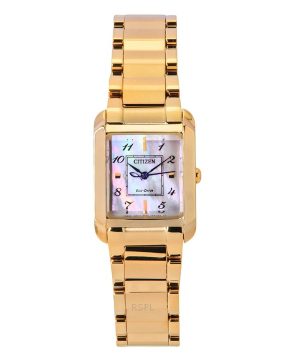 Reloj Citizen L Square Eco-Drive EW5603-89Y para mujer, de acero inoxidable en tono oro rosa y esfera de nácar