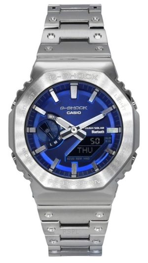 Reloj Casio G-Shock analógico digital de metal con esfera azul y conexión para smartphone GM-B2100AD-2A, 200 m, solar, para homb