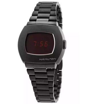 Hamilton American Classic PSR Reloj digital de cuarzo con esfera negra y acero inoxidable H52404130 100M para hombre