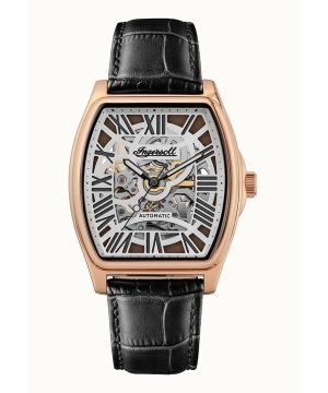 Reloj automático Ingersoll The California con correa de cuero y esfera esqueletizada en gris frío I14201 para hombre