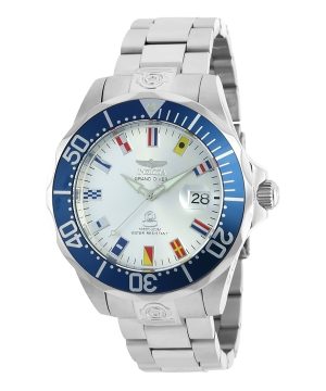 Reloj automático Invicta Grand Pro Diver de acero inoxidable con esfera plateada 21324 300M para hombre