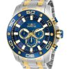 Reloj Invicta Pro Diver Scuba Chronograph de dos tonos de acero inoxidable con esfera azul de cuarzo 26082 100M para hombre