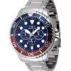 Reloj Invicta Pro Diver de acero inoxidable con bisel Pepsi azul y rojo, esfera azul, cuarzo 47227 para hombre