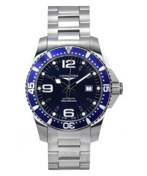 Reloj automático para hombre Longines Hydroconquest de acero inoxidable con esfera azul y efecto rayos de sol L3.781.4.96.6 300M