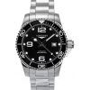 Reloj automático para hombre Longines Hydroconquest de acero inoxidable con esfera negra y efecto rayos de sol L3.782.4.56.6 300