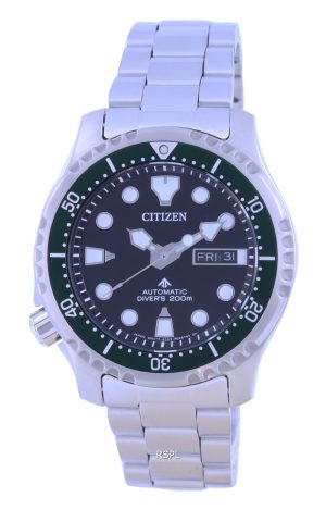 Reloj Citizen Promaster para hombre, esfera negra, acero inoxidable, automático, buzo, NY0084-89E, 200M