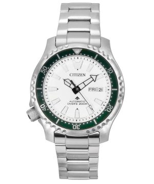 Reloj de buceo automático Citizen Promaster Marine de edición limitada con esfera blanca NY0168-64A 200M para hombre con correa