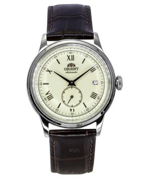 Reloj Orient Classic Bambino Version 2 con segundero pequeño, correa de piel marrón, esfera color champán, automático, RA-AP0105