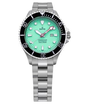 Reloj automático para mujer Ratio FreeDiver con esfera verde y acero inoxidable con zafiro RTFL835 200M